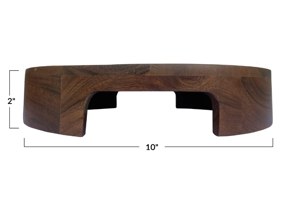 DF8288 Acacia Wood Pedestal w/ handles Natural