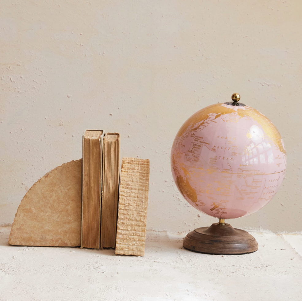 DF8514 Sandstone Bookends, w/ Ribbed Edge,  Set of 2