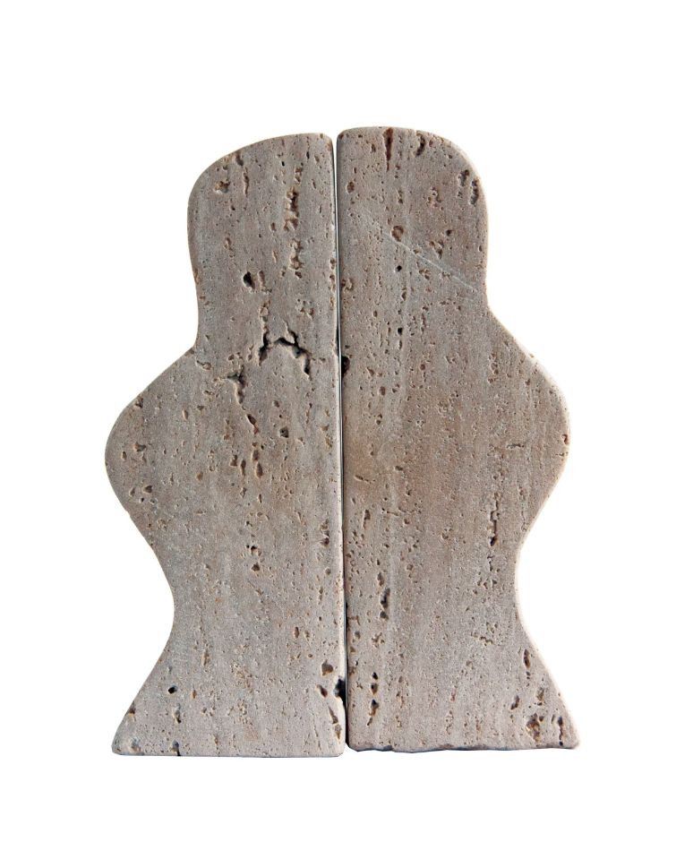 DF8516 Travertine Wave Bookends, Set of 2