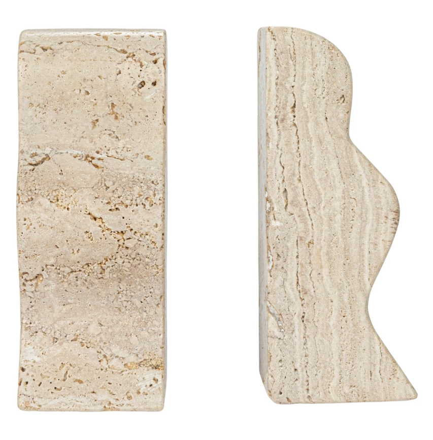DF8516 Travertine Wave Bookends, Set of 2