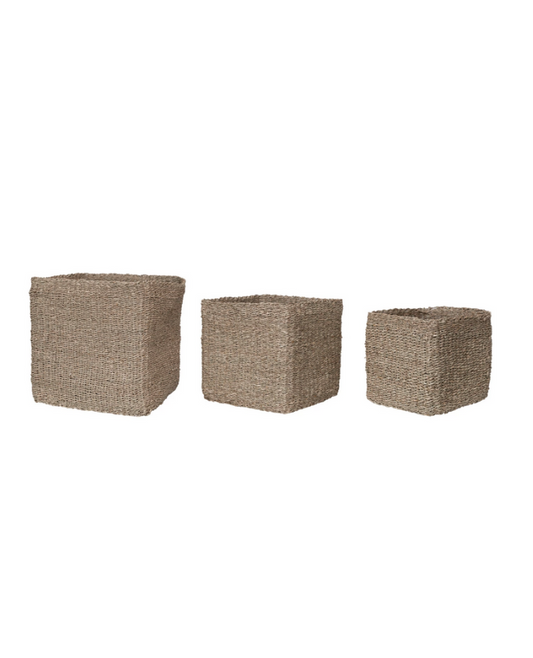 Square Seagrass Baskets, Medium