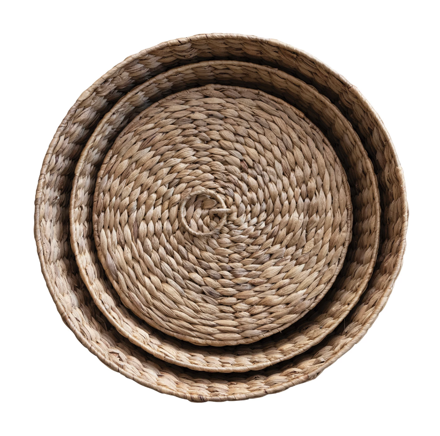AH3224-M Water Hyacinth Hamper w/ Lid, Medium