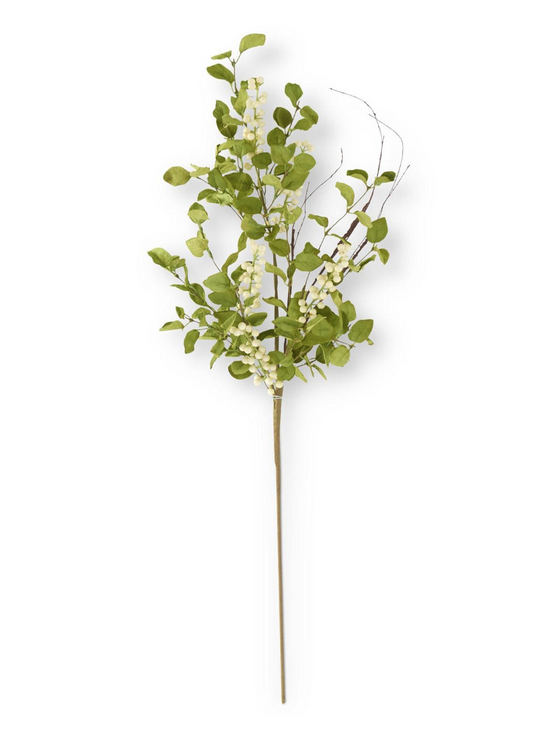 18301A 32" Cream Berries w/ Leaves Stem