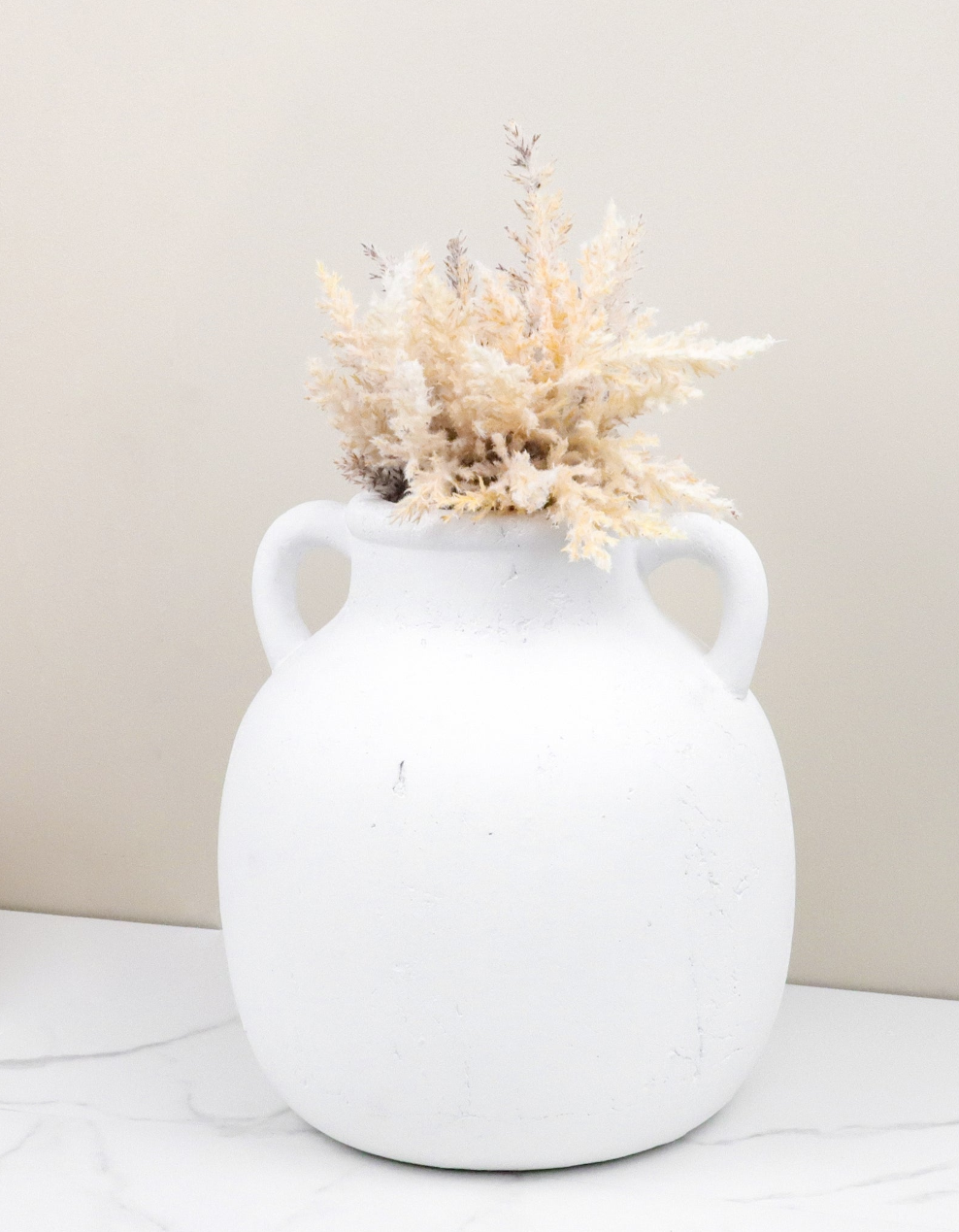 PD33386 2 Handle White Jug Vase