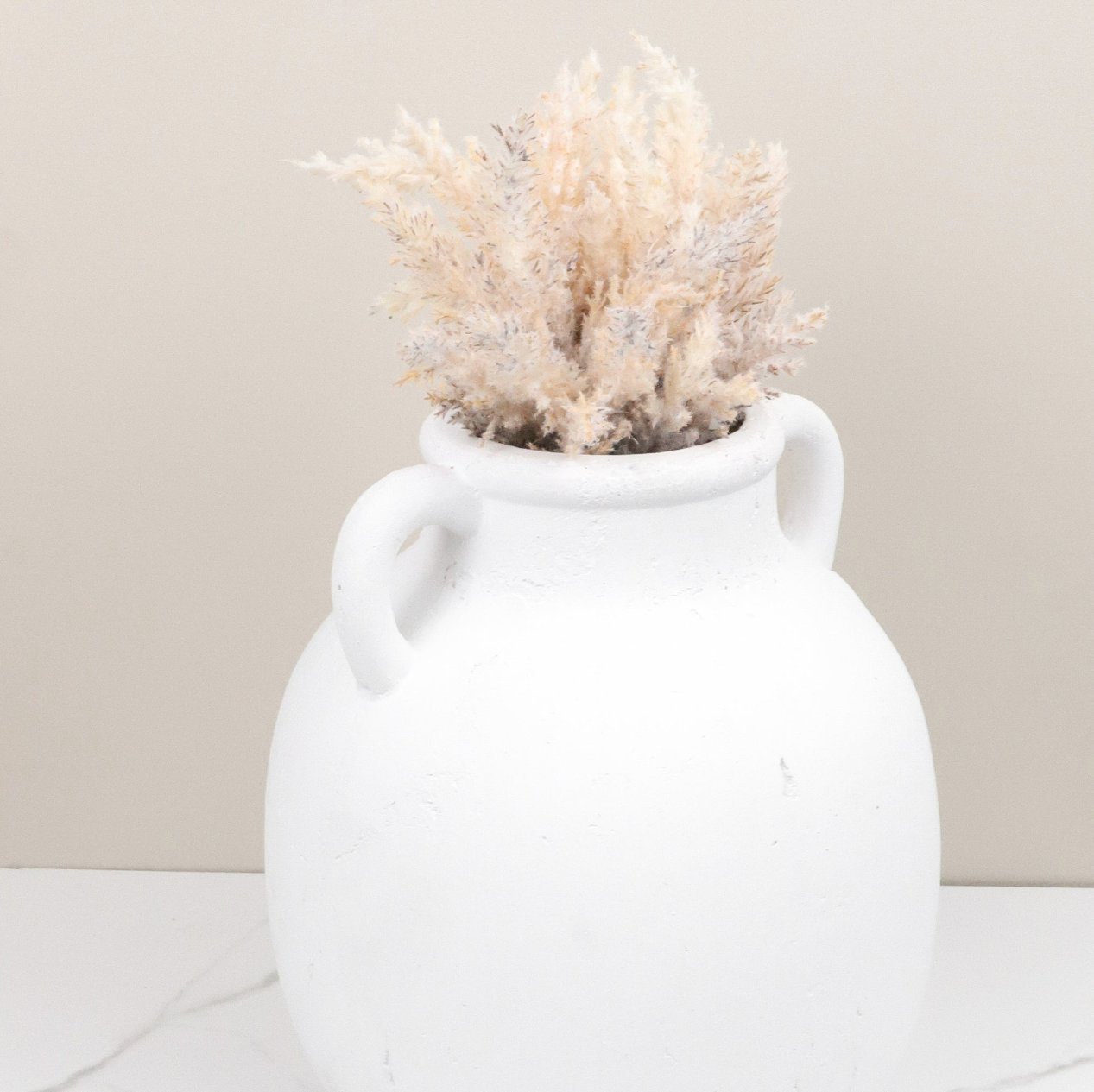 PD33386 2 Handle White Jug Vase
