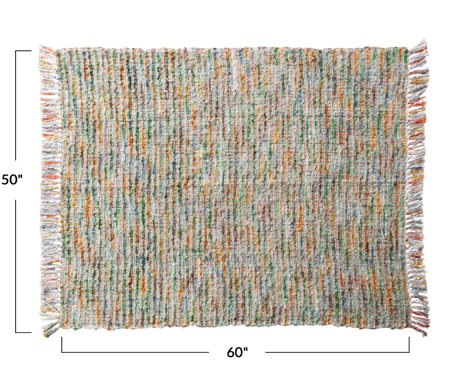 DF9186 Woven Acrylic Blend Boucle Throw w/ Fringe