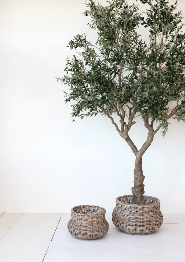 Globe Rattan Planter, Large