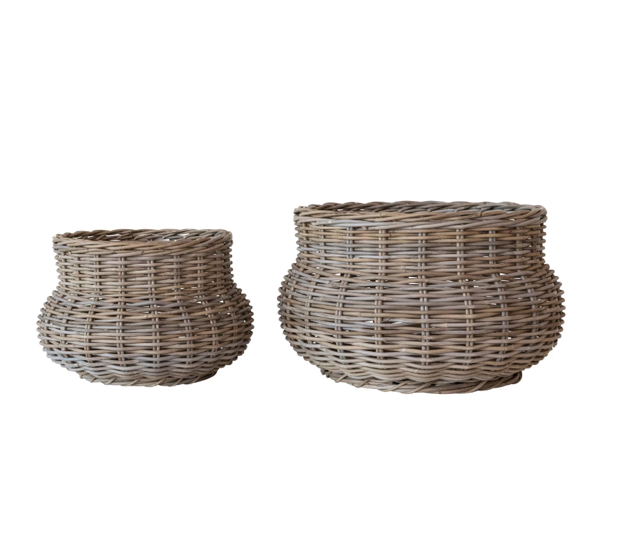 Globe Rattan Planter, Large