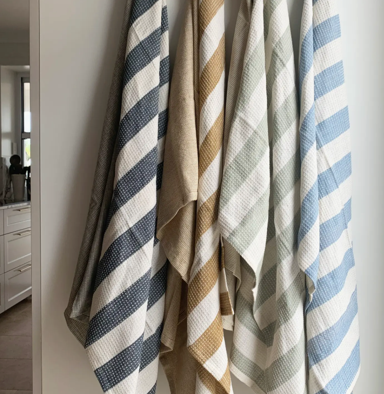 21LB Striped Towel Light Blue