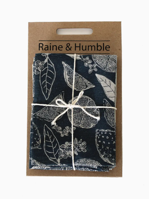 06DB Marmalade Tea Towel set Dark Blue