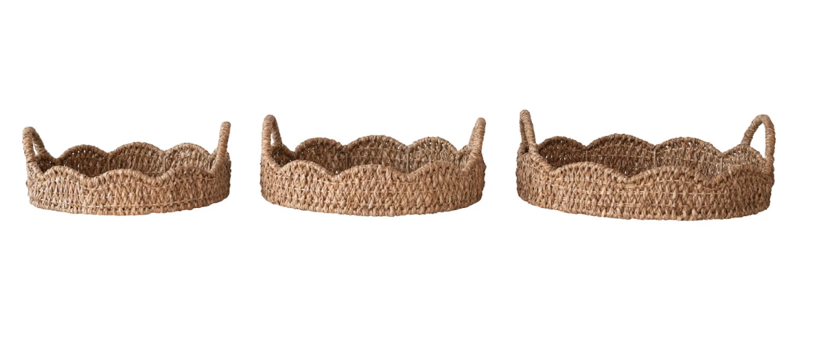 DF8276-L Decorative Braided Bankuan & Rattan Tray Large
