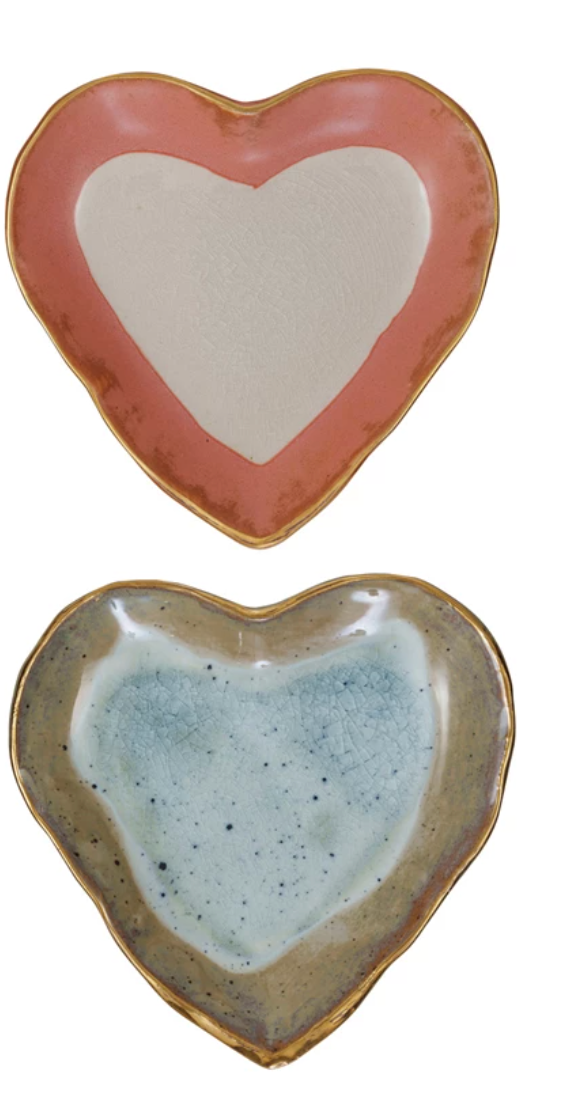 8628A-S Stoneware Heart Dish small