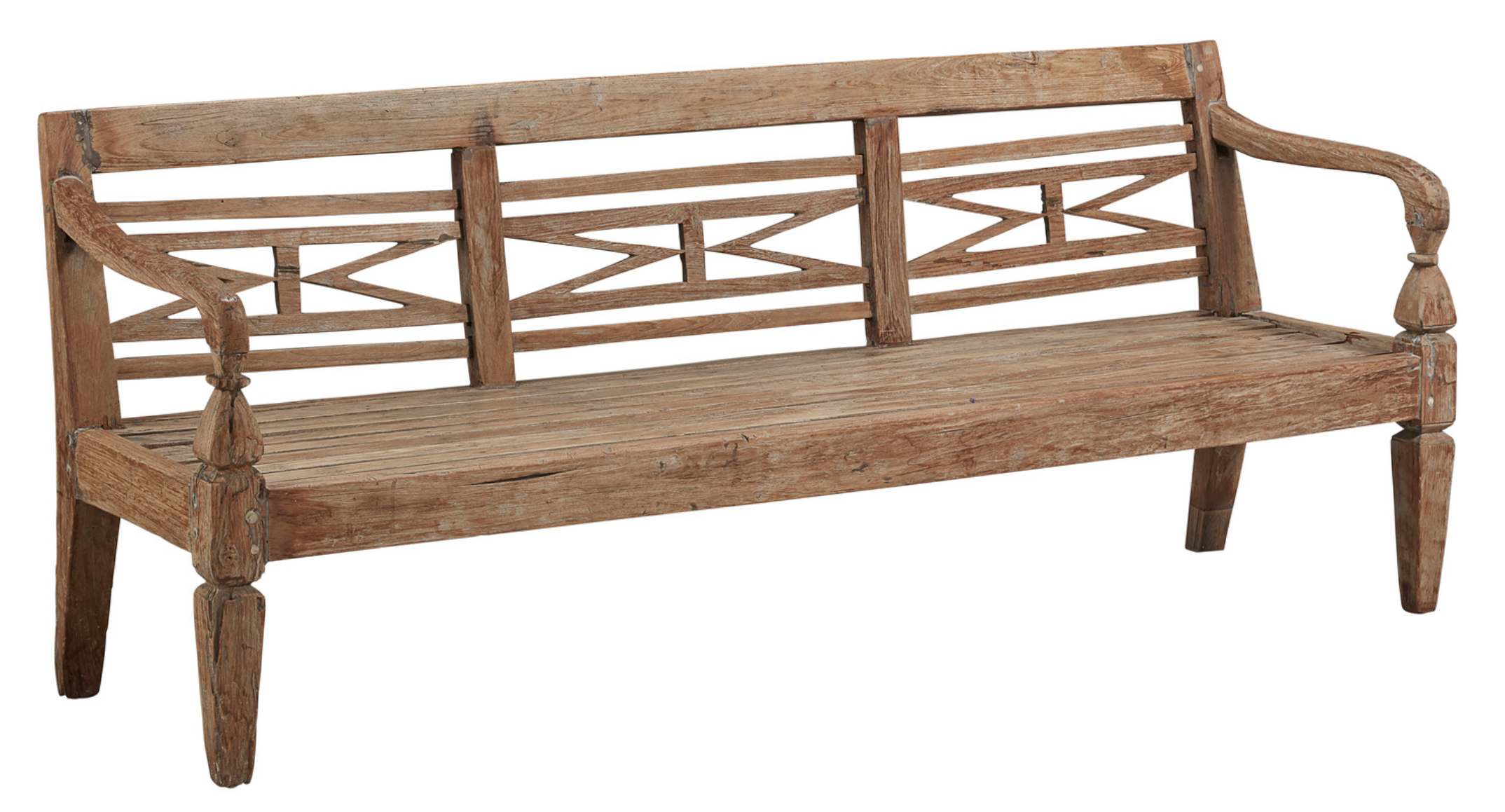 64389 Antique Plantation Grown Teak Bench