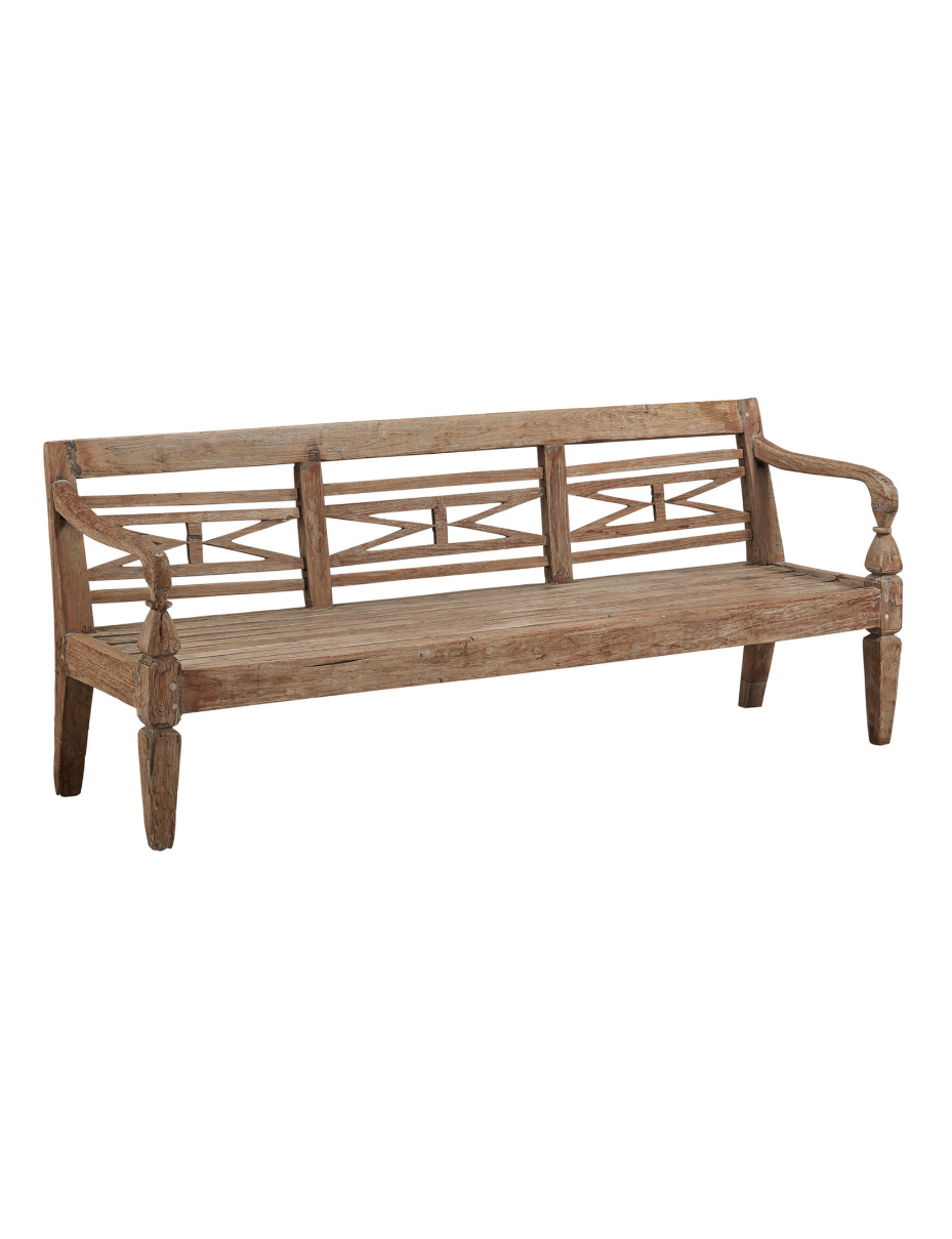 64389 Antique Plantation Grown Teak Bench