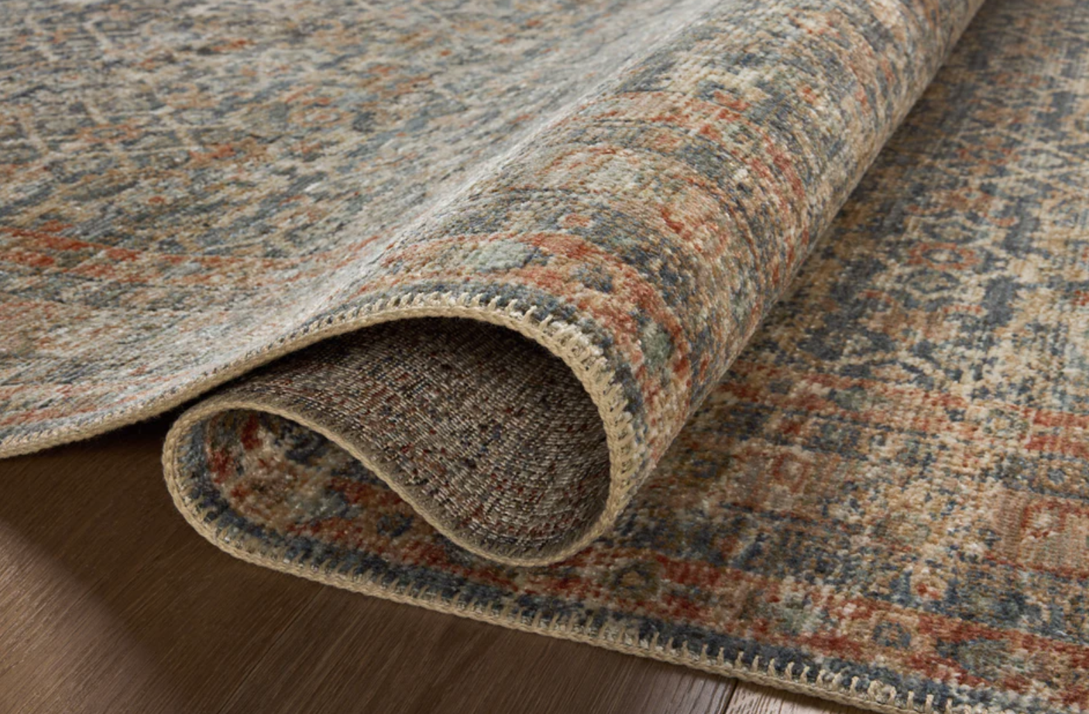 2x4 HER-12 Blue/Rust Rug
