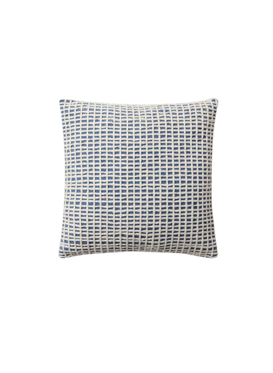 18x18 PLL0119 Blue/Ivory Pillow