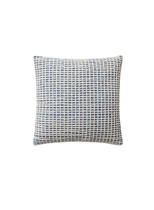 18x18 PLL0119 Blue/Ivory Pillow