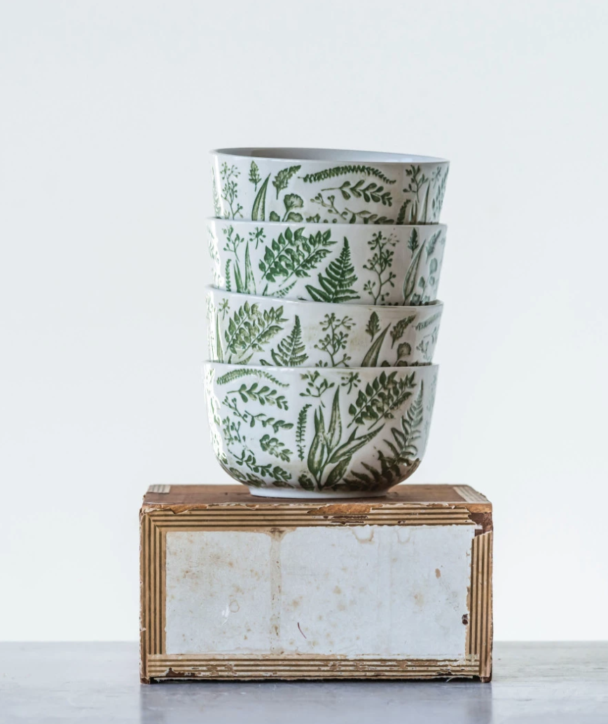DF1184 Hand-Stamped Bowl w/ Embossed Pattern