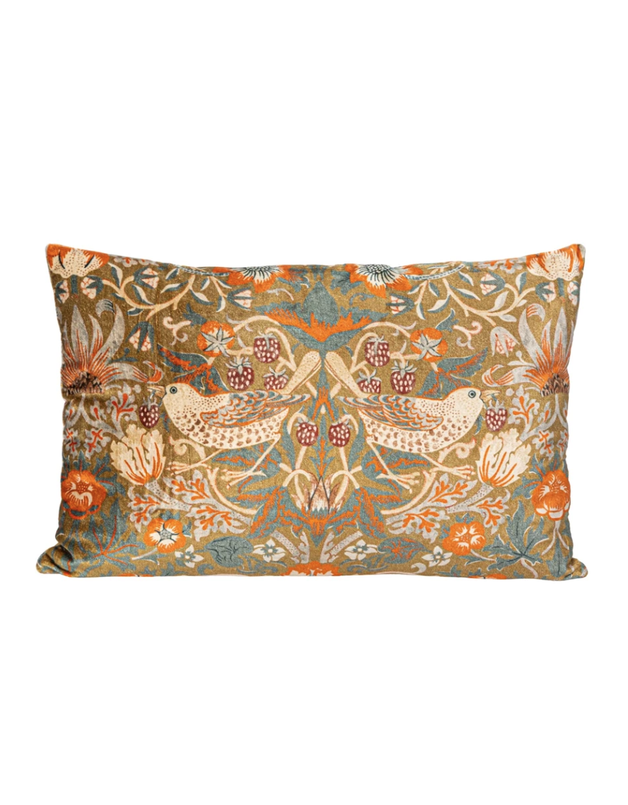 DF8325 24x16 Cotton Velvet Printed Lumbar Pillow