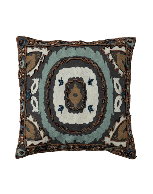 DF7616 20x20 Embroidered Pillow w/ Chambray Back Pillow