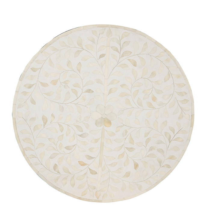 60-73 White Shell End Table