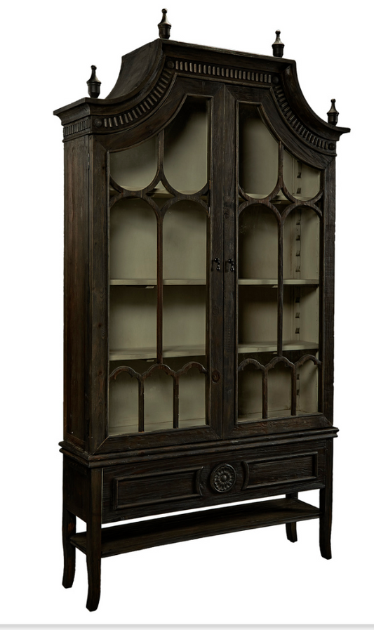 40-87 Reims Cathedral Black Arched Cabinet