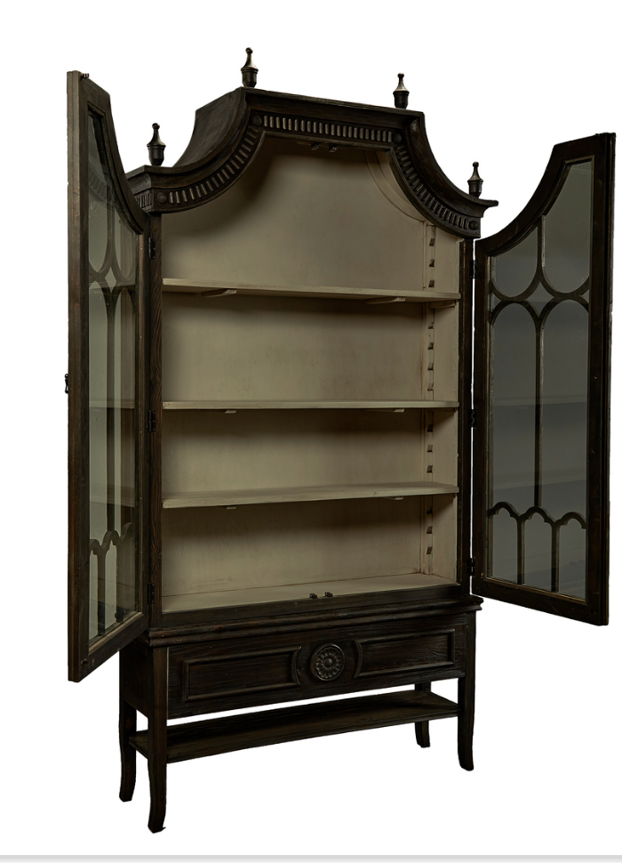 40-87 Reims Cathedral Black Arched Cabinet