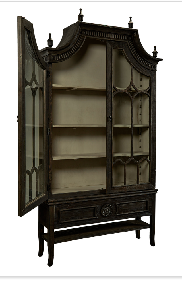 40-87 Reims Cathedral Black Arched Cabinet