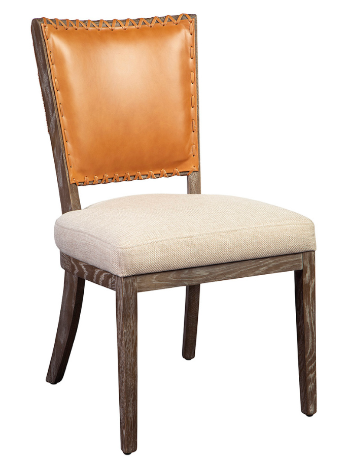 20-240 Lina Leather and Linen Chair