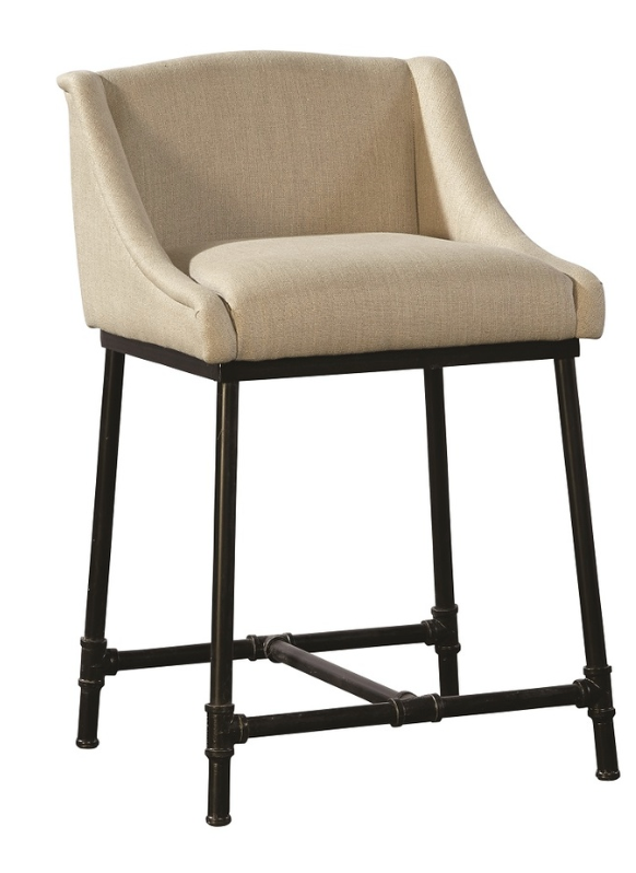 20-344 Linen & Iron Pipe Counter Stool