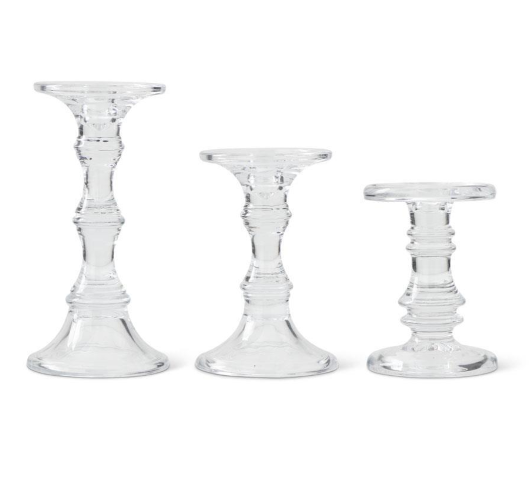 14963B-M Short Glass Candleholder