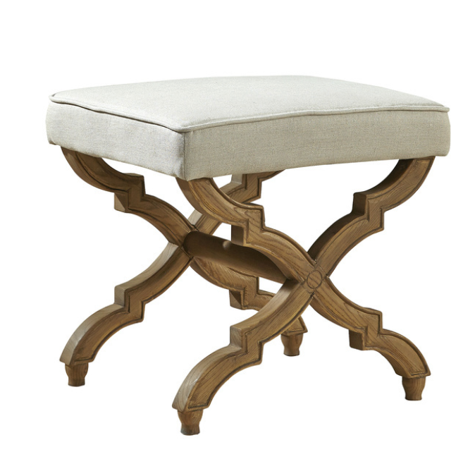 20-345 Linen and Oak Foot Stool