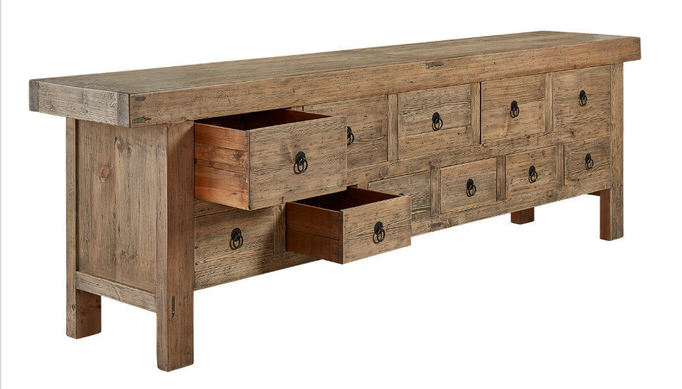 72128WABLK Old Pine Drawer Bank