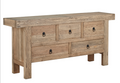 20-286 Old Pine Five Drawer Buffet