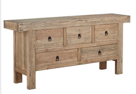 20-286 Old Pine Five Drawer Buffet