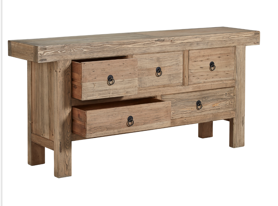 20-286 Old Pine Five Drawer Buffet