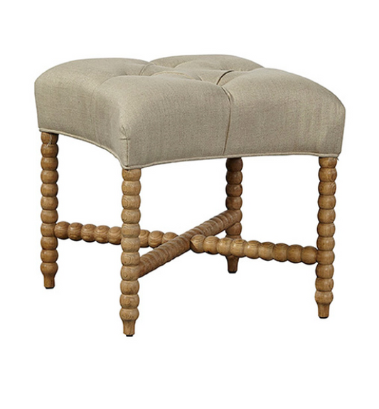 70944 Tufted Linen Stool