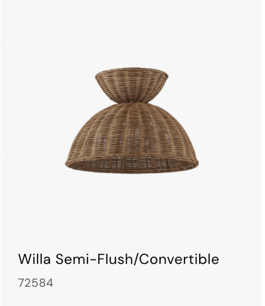 IC218 Willa Semi Flush convertible Pendant Light