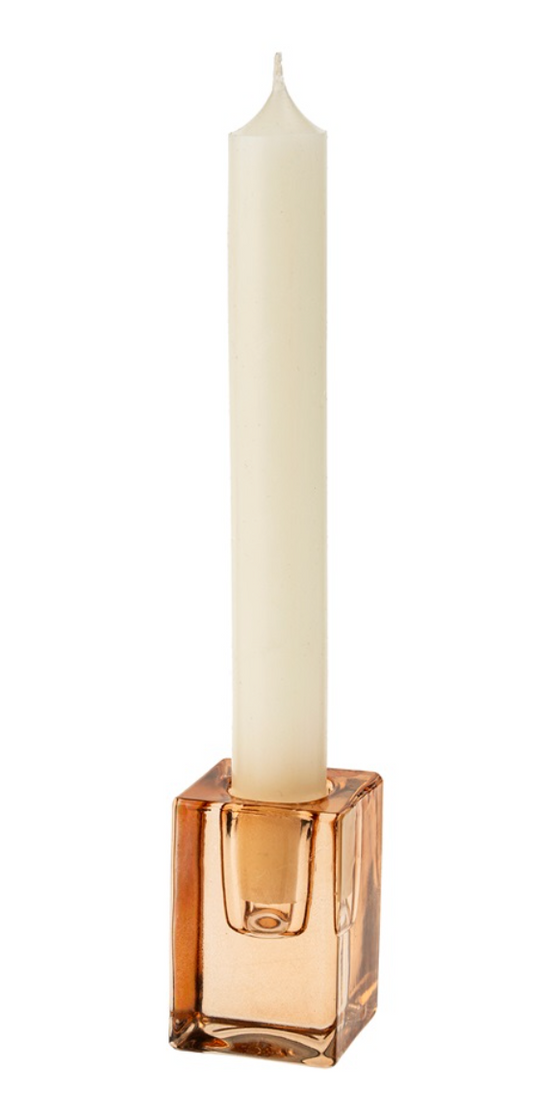 1-0822 Luca Glass Candle Holder L, Amber