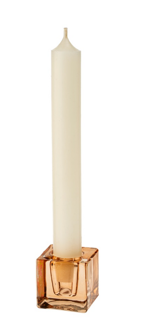 1-0823 Luca Glass Candle Holder S, Amber