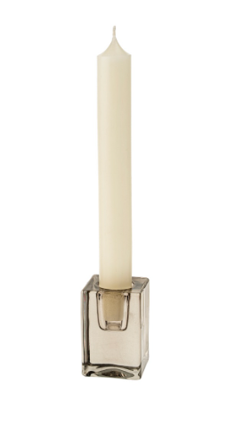 1-0824 Luca Glass Candle Holder L, Grey