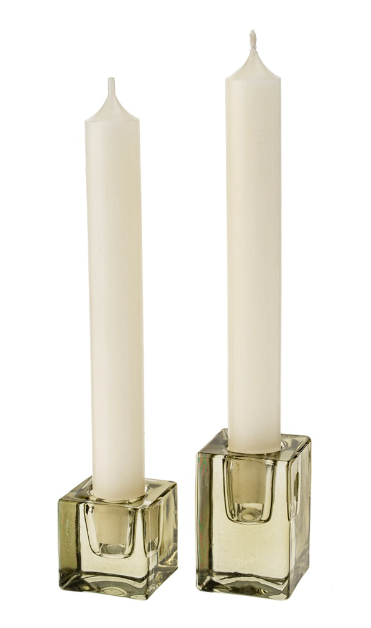 1-0826 Luca Glass Candle Holder L, Moss