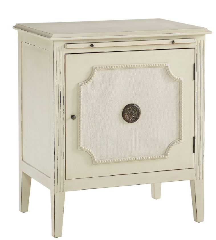 32018AD81 Linen & Beaded Front End Table