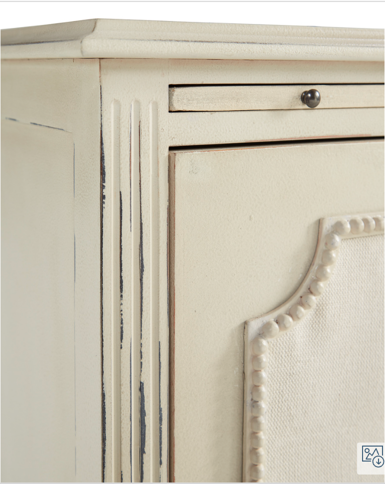 32018AD81 Linen & Beaded Front End Table