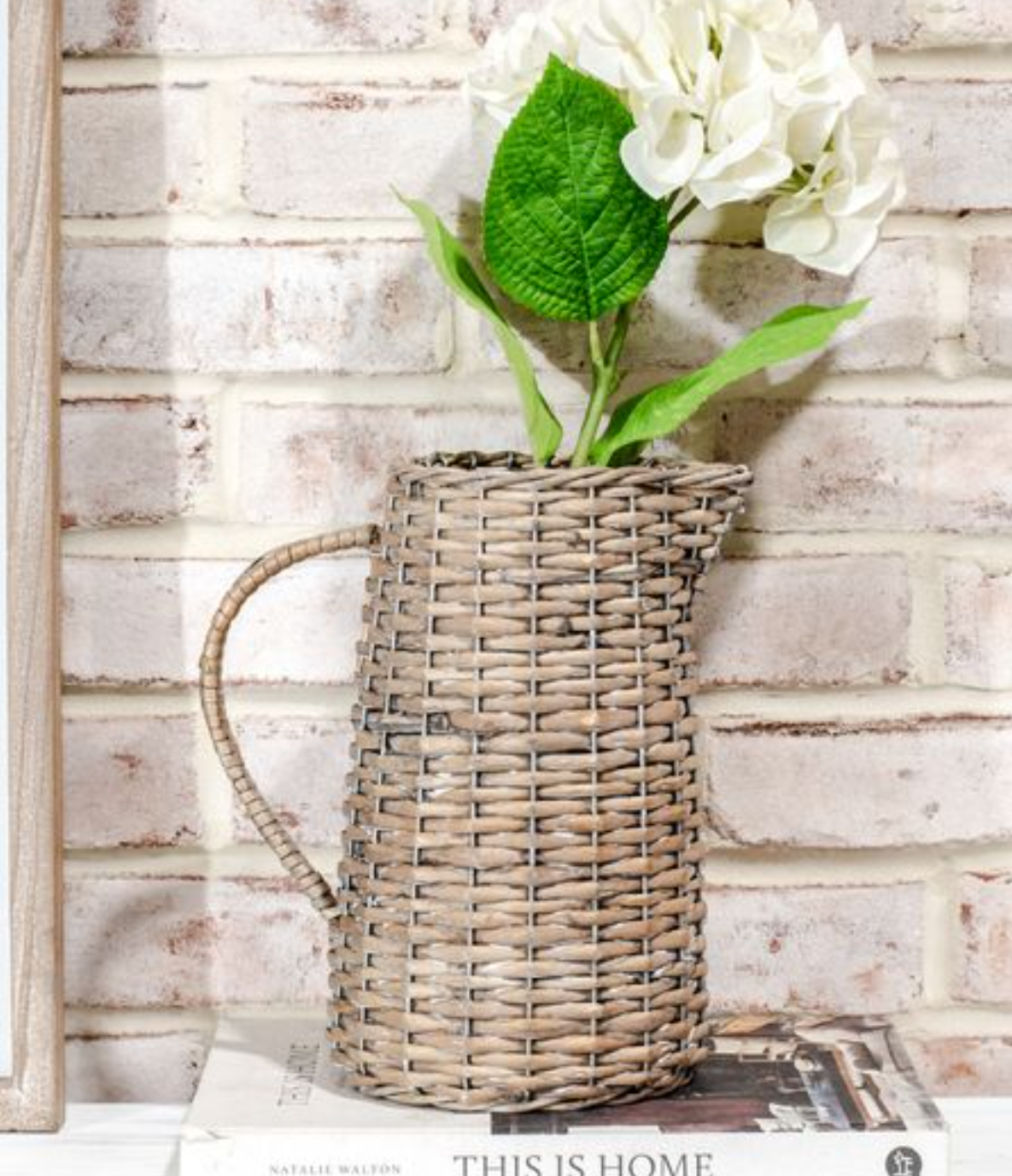 HX33196 10" Wicker Pitcher Vase