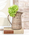 HX33197 8" Wicker Pitcher Vase