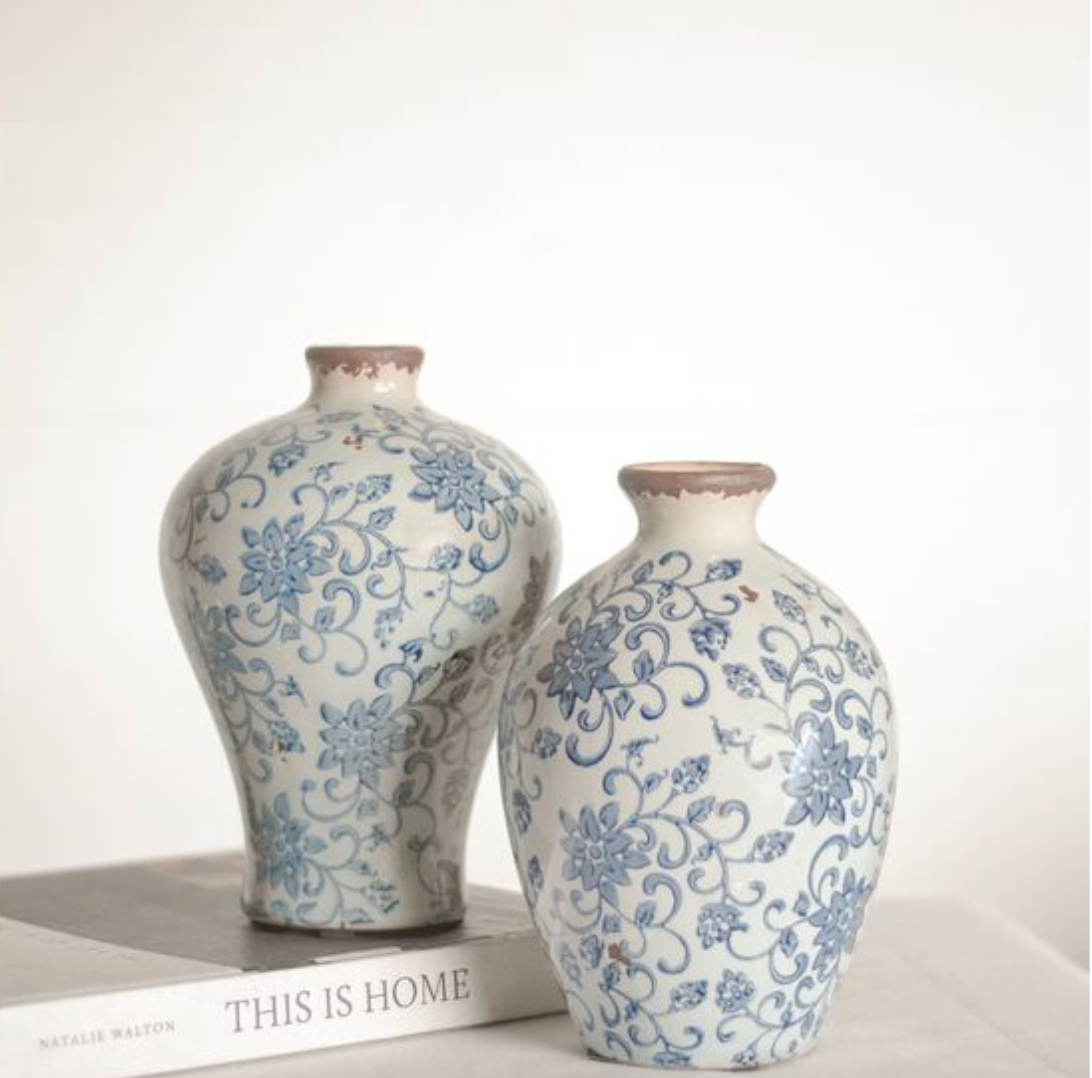 PDIH022 Vintage Floral Vase, 2 Styles
