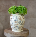 PDEX036 Beige/BLue Floral Pattern Vase