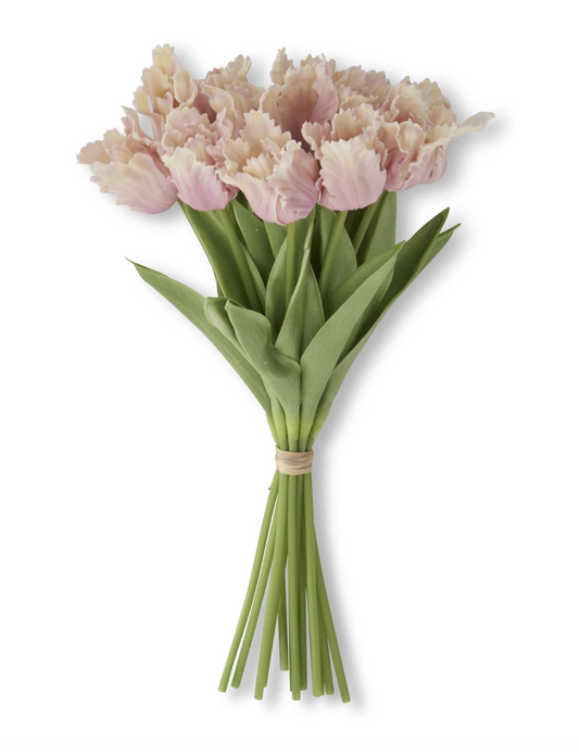 18878A-PKCR 13" Pink & Cream Parrot Tulip Bundle