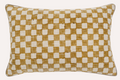 1-0438 16x24 Checkered Pillow, Ochre